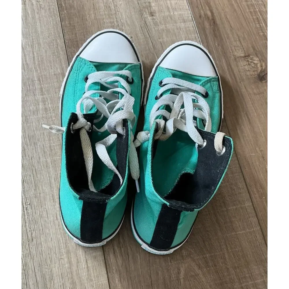Chuck Taylor Converse All Star Hi Top Canvas Cyan Casual Sneakers Unisex Size 5